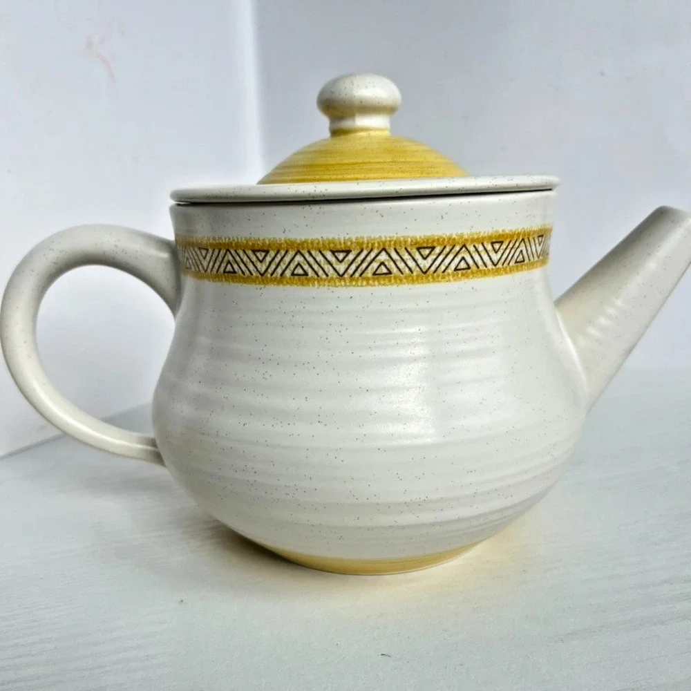 Franciscan Hacienda Teapot Lid Vintage Yellow Earthenware USA Retro EUC
